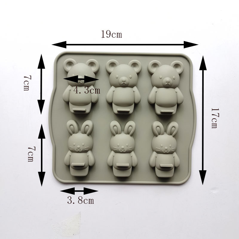 Pastel de silicona molde pudín perro KT gato grado alimenticio dibujos animados pastel bandeja para hornear cubo hielo chocolate alta resistencia a la temperatura