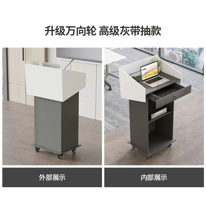 演台 教師用テーブル マルチメディア演台 ウェルカムデスク 学校教室 教師用演台テーブル グレー ノーデポジット|undefined