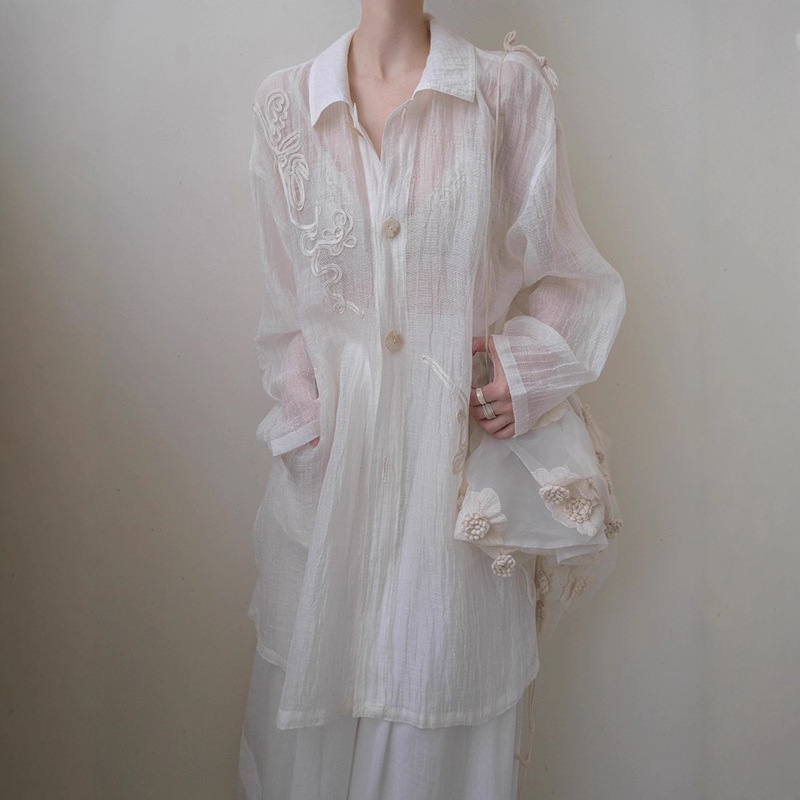 Korean Retro Chic Fashion Casual Shirt for Women 2025 Summer New Loose Slim Versatile Long-Sleeved Top Trendy Korean Retro Chic Fashion Casual Shirt for Women 2025 Summer New Loose Slim Versatile Long-Sleeved Top Trendy