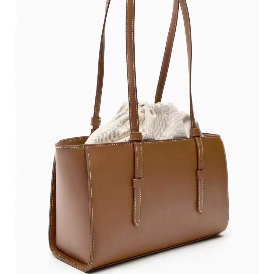 Sac fourre-tout pour femme, nouveaux modèles pour l'automne et l'hiver 2024, sac à main polyvalent à cordon de grande capacité, sac à bandoulière classique et à la mode pour femme_voghion.com