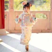 儿童汉服宫廷格格服女童2025冬款小女孩套装古装旗袍加厚拜年新款