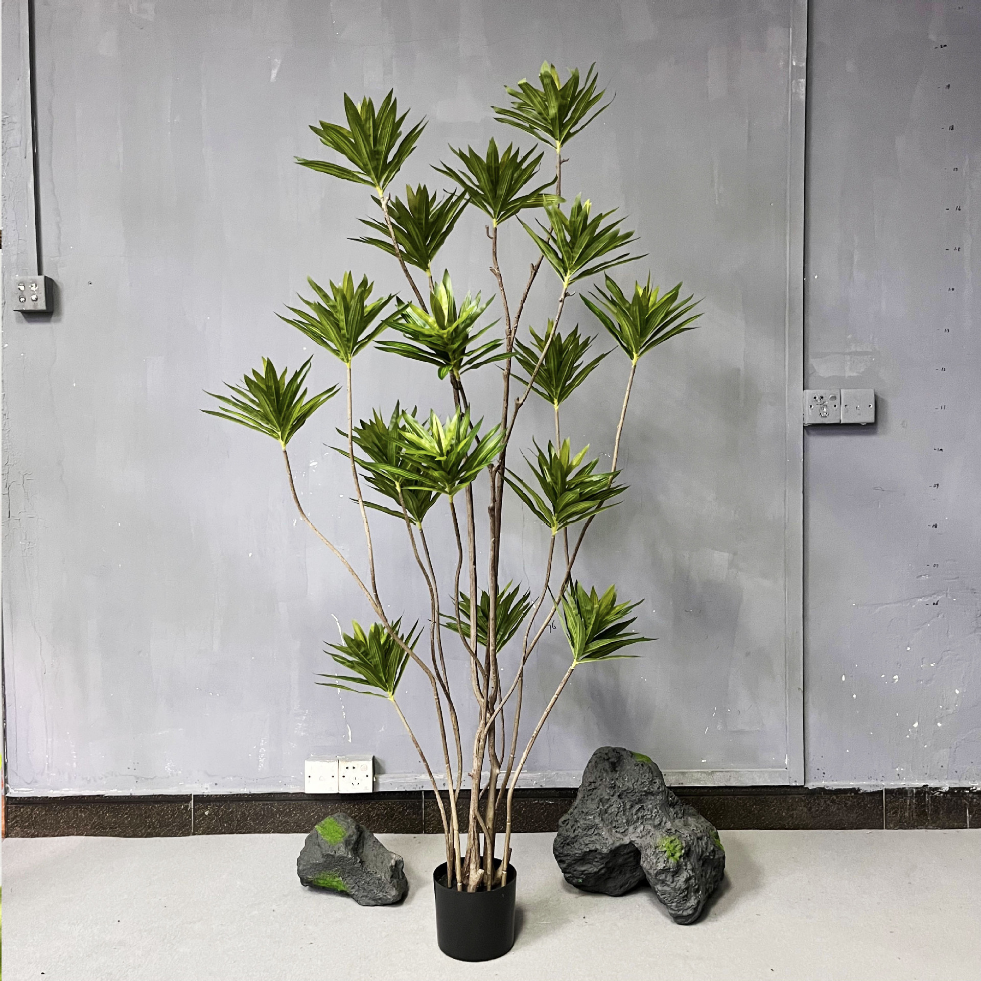 Simulación de plantas verdes lirio bambú en maceta casa sala de estar decoración de gran tamaño planta falsa paisajismo decoración flores simuladas