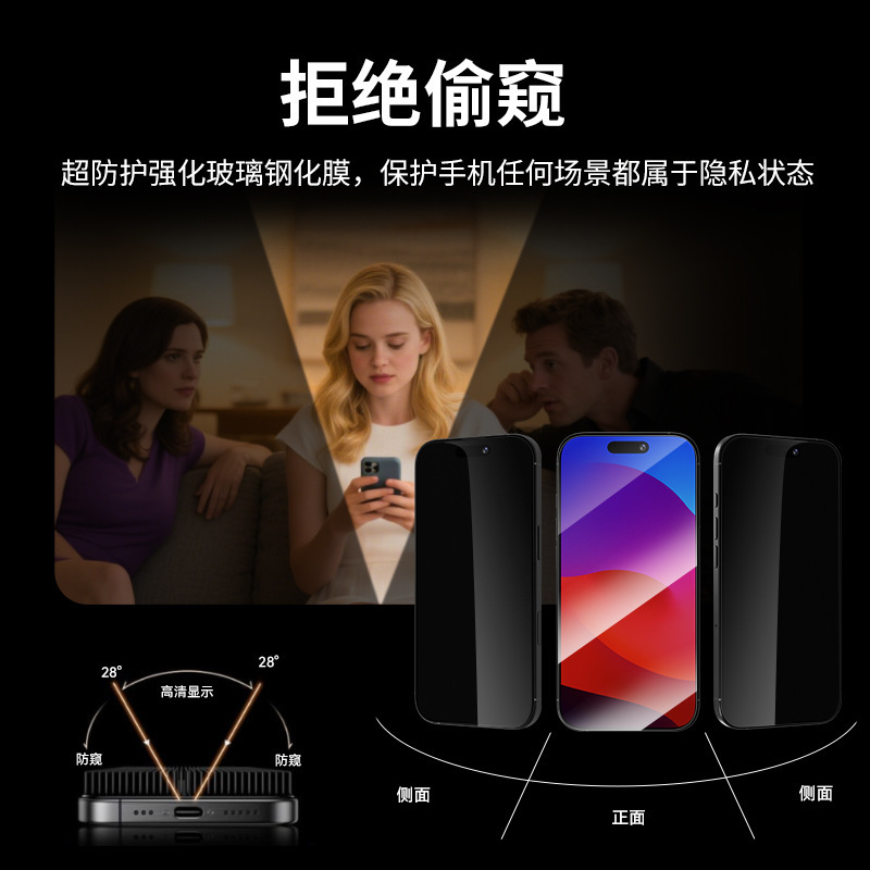 适用苹果17钢化膜iphone17promax手机保护膜防窥无尘仓钢化膜定制|undefined