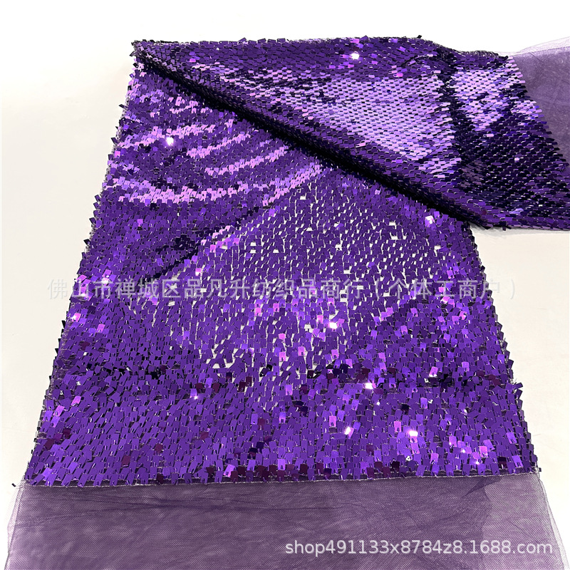 Fabricante nuevo 20 color pequeño rollo largo sequinilla tela de malla ropa de moda decoración de ropa de boda tela