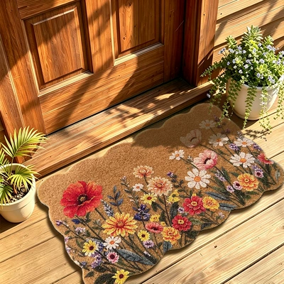 coconut palm fiber doormat, thickened: Avtomobil döşəmə paspasları - wave-flower-1-4060cm