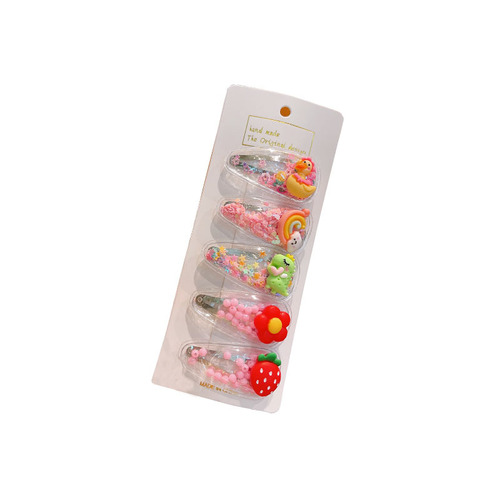 Children's hair accessories baby cute cartoon fruit sequin quicksand BB clip cute princess broken hair bangs clip hairpin