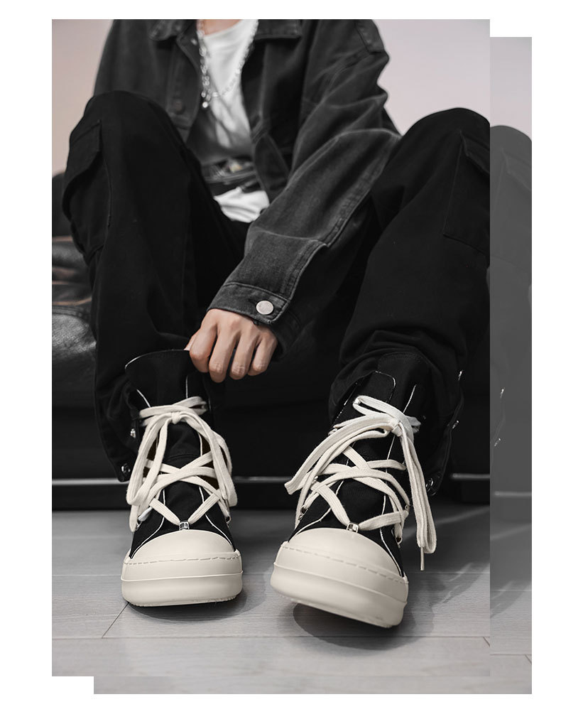 Sneakers alte in pelle da uomo con design a stella_voghion.com