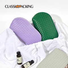 新款經典簡約編織料化妝品收納包旅行拉鏈洗漱包pu防水貝殼化妝包