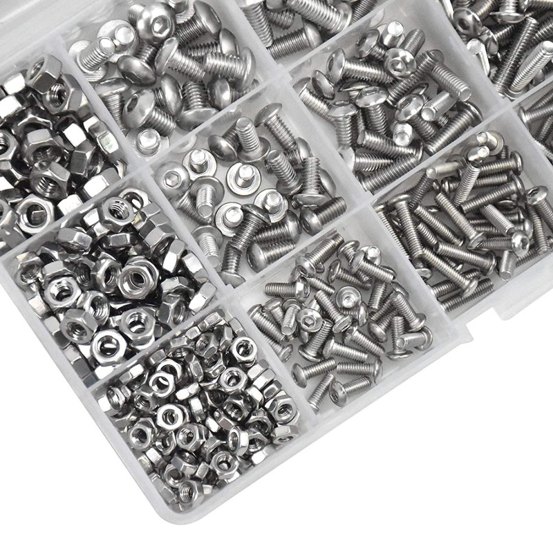 500pcs304 ステンレス鋼カップフラットカップ/カップヘッド六角ネジナットレンチセット M3M4M5 ネジ|undefined