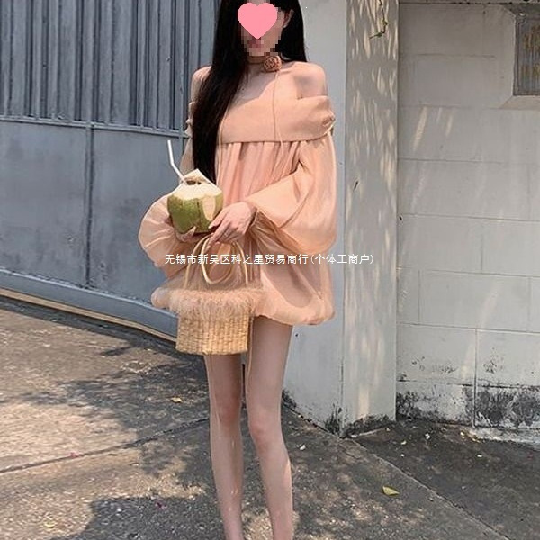 Spring Sweet Orange American Style Flowing Bud Off-Shoulder Dress 2026 Summer Loose Heavy-Duty Elegant Top Spring Sweet Orange American Style Flowing Bud Off-Shoulder Dress 2026 Summer Loose Heavy-Duty Elegant Top