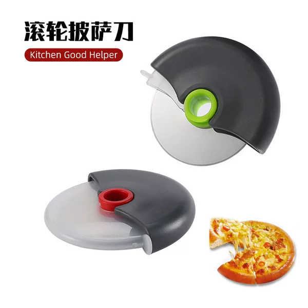 Stainless steel pizza knife round roller pizza knife with protective cover pancake cutter kitchen gadget Amazon