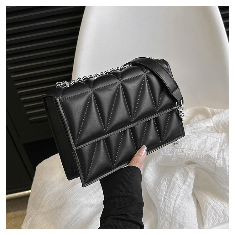 2025년 신상 체인 스몰 스퀘어 백 한국 스타일 패션 가방 여성용 다이아몬드 패턴 숄더/크로스백 맞춤 제작 가능 친환경