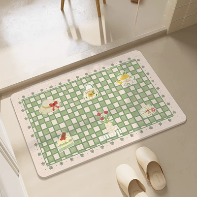 Foot Mat – Avtomobil döşəmə paspasları - green-checkerboard-square-white-background-396009cm