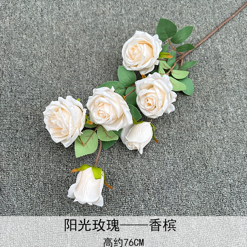 Artificial Rosa sola franela Rosa flor artificial boda decoración del hotel decoración del hogar arreglo de flores flor artificial Rose