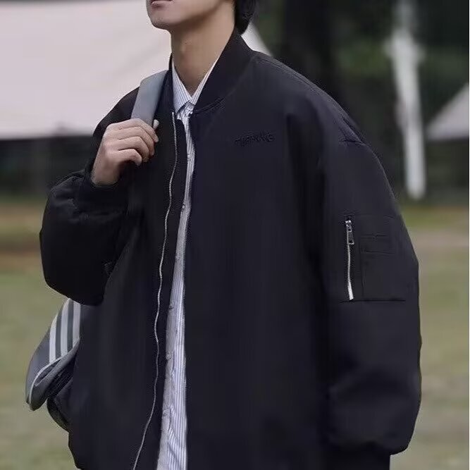 Retro Embroidered Baseball Jacket for Men and Women, Spring Loose American Street Versatile Casual Flight Jacket Bf