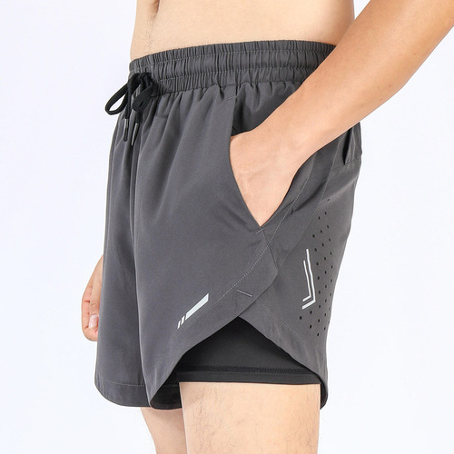 Summer new sports shorts for men, cross-border double-layer anti-exposure running training pants, quick-drying basketball shorts