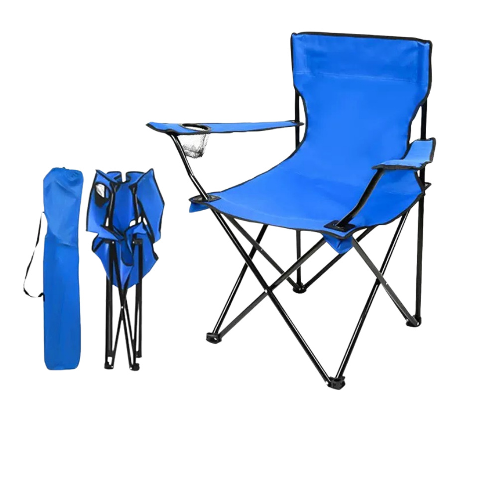 Selección estricta de la silla de camping plegable con soporte de tazas silla de ocio de comidas al aire libre portátil con reposabrazos fácil de almacenar silla de respaldo