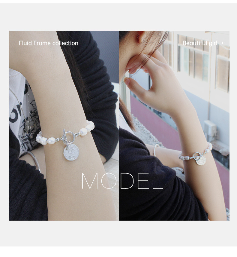 跨境小众时尚复古高级感简约珍珠手链网红直播手饰淡水珍珠手链