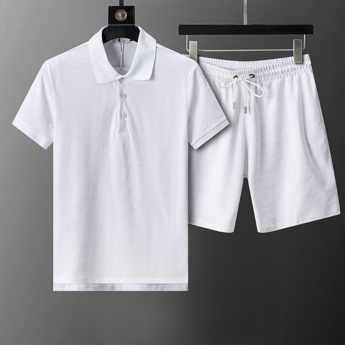 Cross-border versión correcta polo manga corta set de collar de verano clásico toalla de hombre bordado casual Europa y América explosión