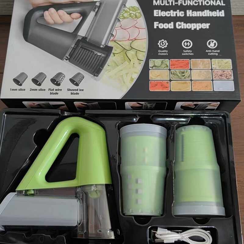 Cross-Border Electric Handheld Food Processor, Vegetable Cutting Tool, Household Multifunctional Rotary Shredder and Slicer Cross-Border Electric Handheld Food Processor, Vegetable Cutting Tool, Household Multifunctional Rotary Shredder and Slicer