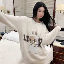 禾莳 2025新款秋冬小熊减龄百搭刺绣卡通睡衣套装