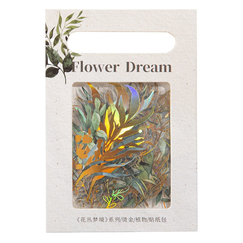 Hermoso día flores sueño serie bronceado planta pegatinas bolsa retro diario material decorativo pegatinas 40 unidades