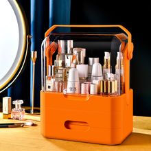 工厂化妆品收纳盒大容量防尘化妆品收纳箱编写抽屉式化妆箱