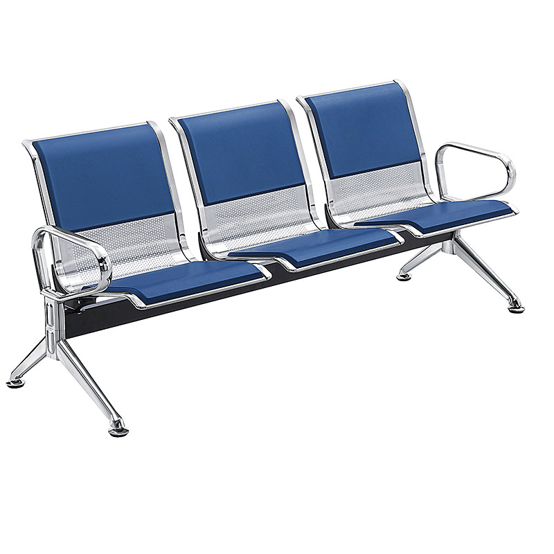 Silla de aeropuerto de acero inoxidable Estación de tres asientos esperando silla larga cola de Banco SILLA DE espera Silla de infusión de hospital