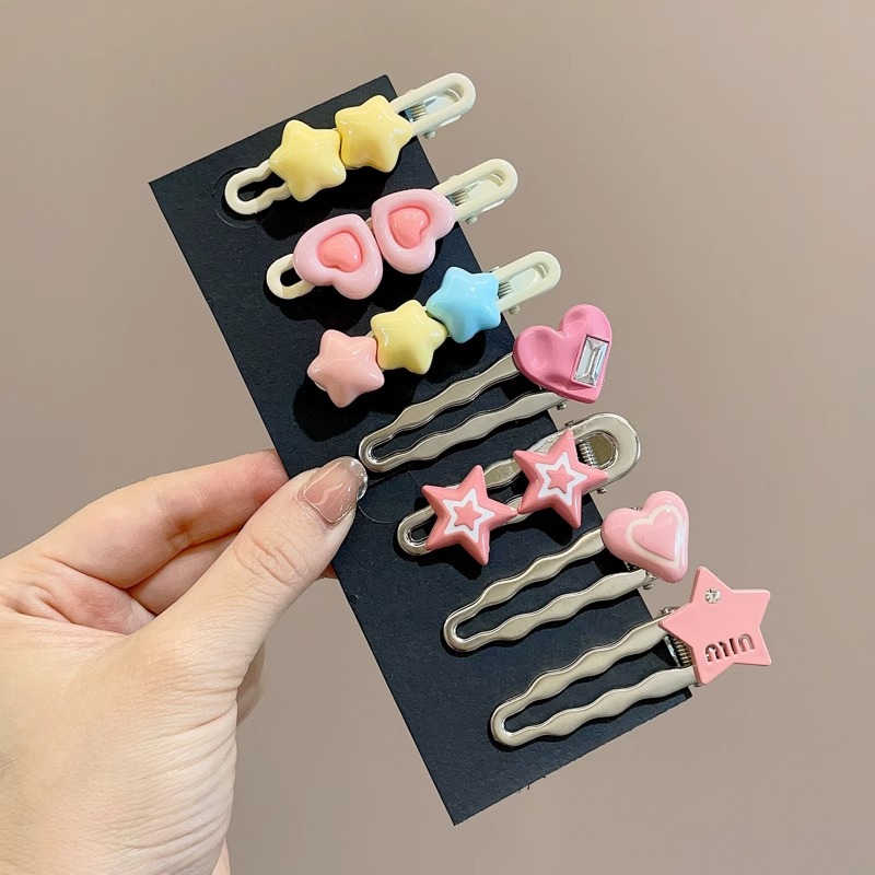 9 pinzas para el cabello rosa juego de 7 piezas.