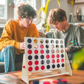 跨境木质四连棋落地式四子游戏棋实木儿童早教益智亲子互动玩具