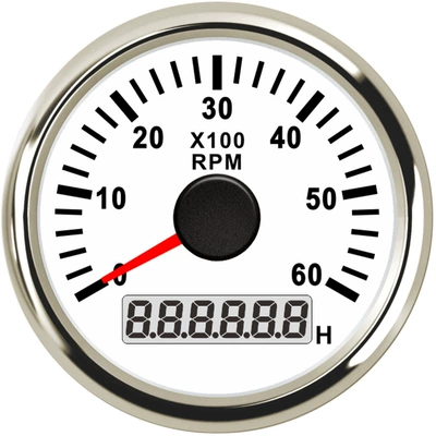 automobile instrument – Connects to Speed Sensor - silver-edge-white-background-0-6000rpm