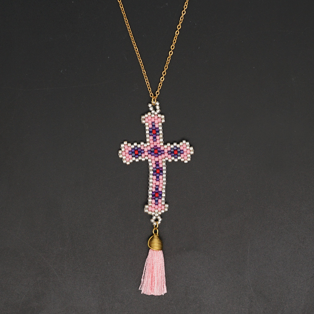 1 Piece Fashion Cross glass Plating Rhinestones Womenu0027S Pendant Necklace