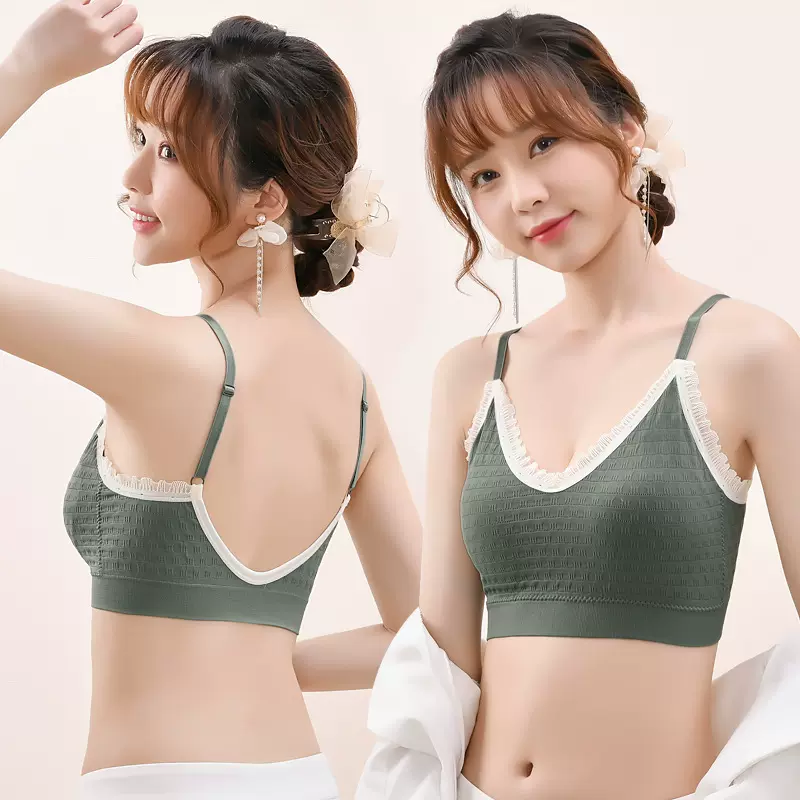 花雨泽夏运动一体式裹胸防走光打底吊带瑜伽背心美背抹胸小胸聚拢