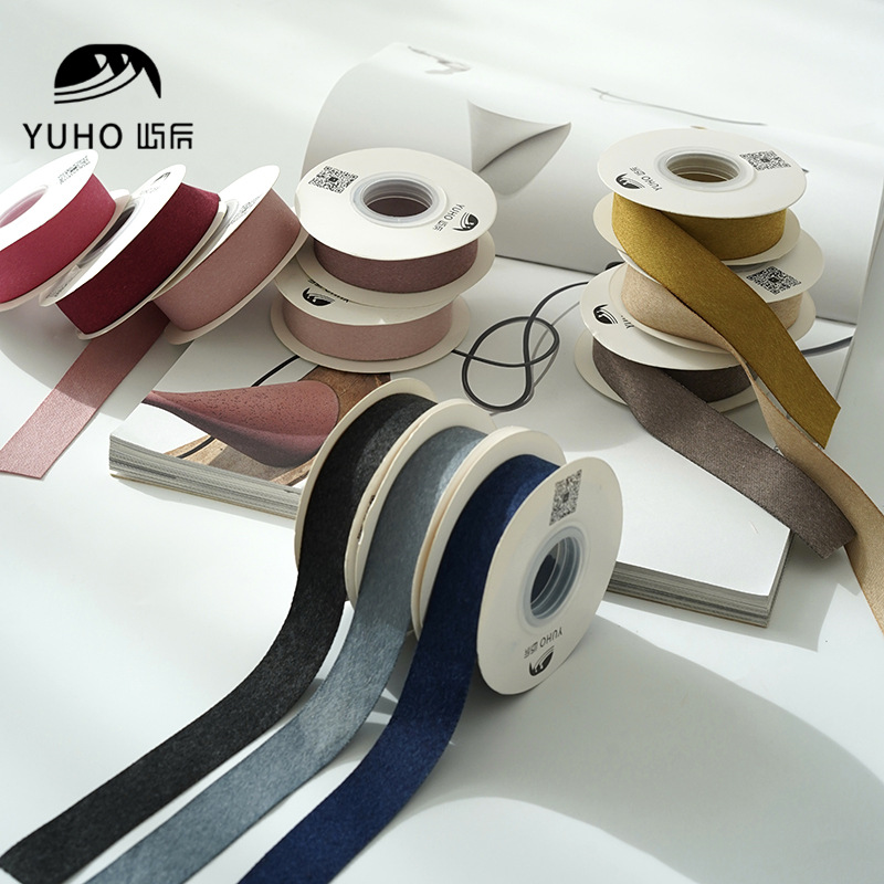 屿后 麂皮绒丝带双面麂皮纹理缎带鲜花包装礼品盒diy手工花艺用品