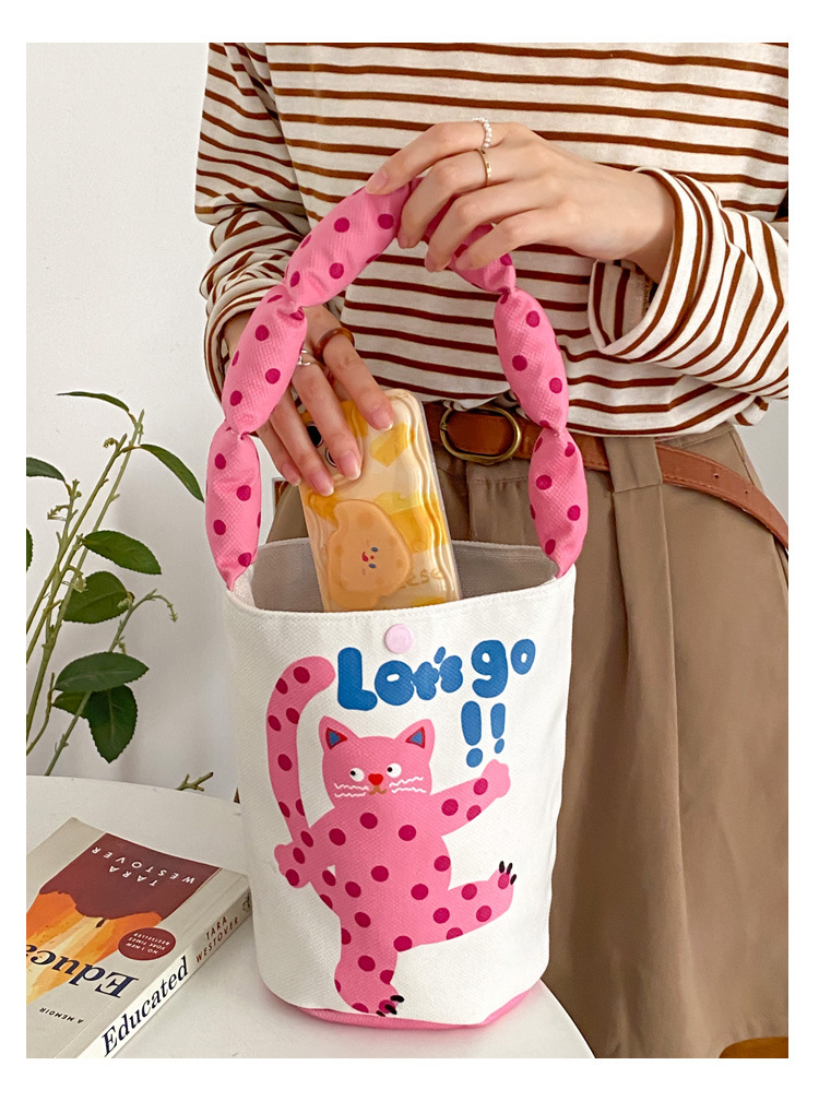 Otoño y invierno lleno de algodón correa de hombro bolsas de cubo de regalo de cumpleaños para niñas bolsas de regalo de jardín de infantes lindas bolsas de almuerzo