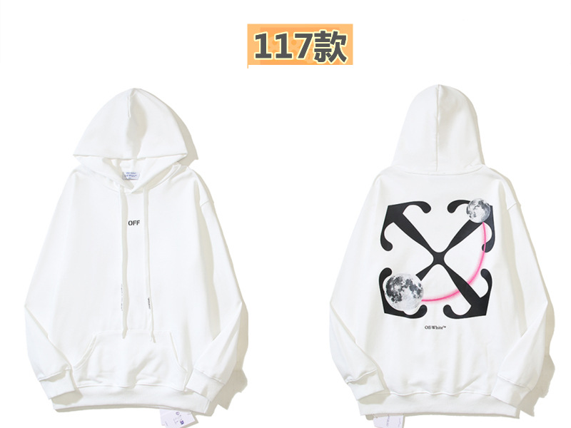 Marca de moda offwhite graffiti religioso pintura al óleo impresión de flecha hombre y mujer suelta OW pareja alta calle hoodie abrigo