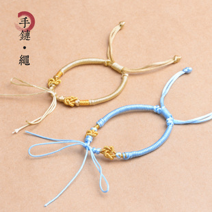 Handmade DIY Semi-finished Hand Rope String Transfer Beads Gold and Silver Jewelry Safe Buckle Hand Card Men's and Women's Non-woven Bracelet