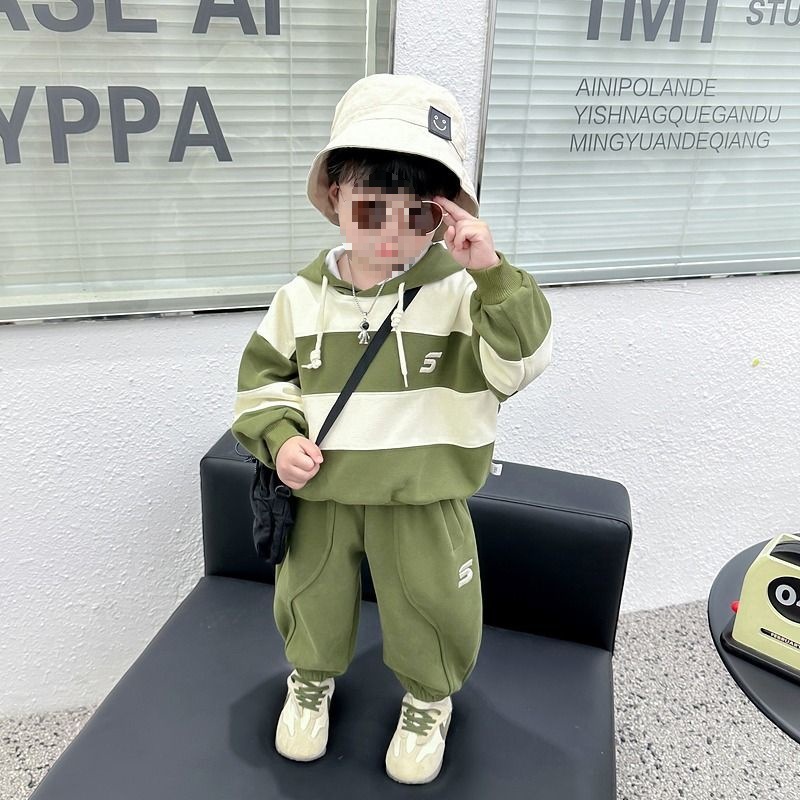 男童春秋套装儿童卫衣两件套新款男孩洋气春季长袖宝宝帅气外出服