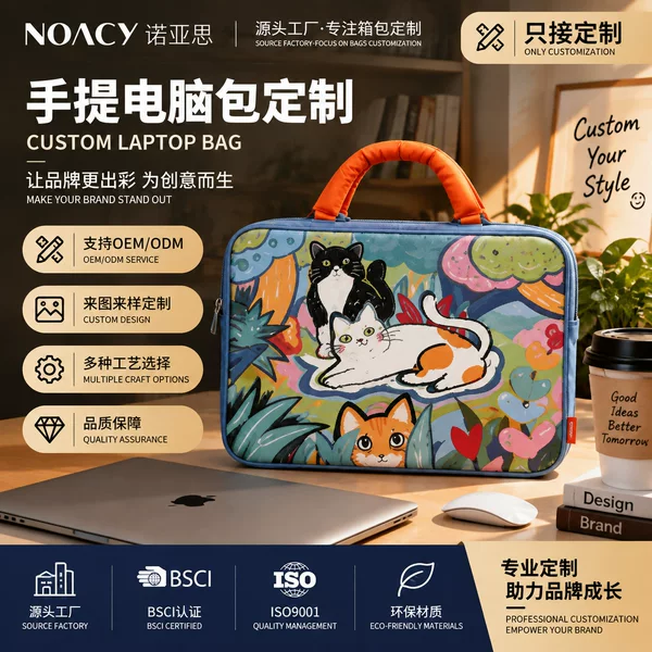 Creative laptop bag, custom-made, with shockproof and thickened inner lining, large capacity, and water-resistant features for laptop protection