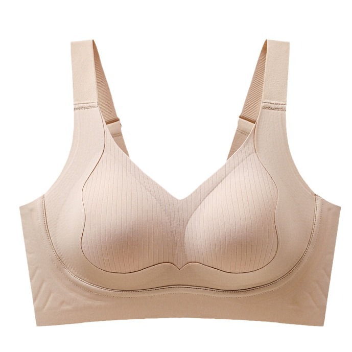 Ropa interior sin costuras para mujer, pechos grandes, modelos pequeños y delgados, sin aros de acero, sujetador de ajuste superior, anti-flacidez, cómodo