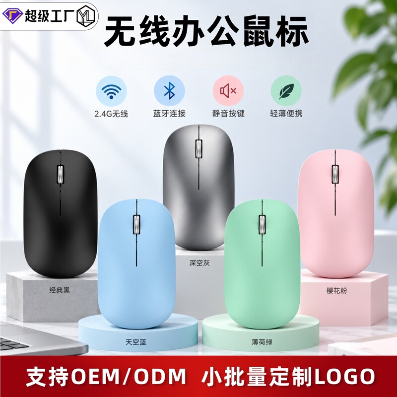 Cross-Border Wireless Bluetooth Mouse, Charging, Dual-Mode, Silent, Ultra-Thin, Ergonomic, Laptop, Business Office
