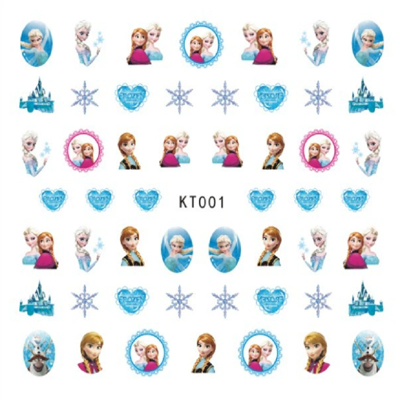 Наклейки для ногтей с летними мультяшными принцессами от известного бренда для детей, полное украшение ногтей, наклейки для самостоятельного оформления, аниме-тиснение