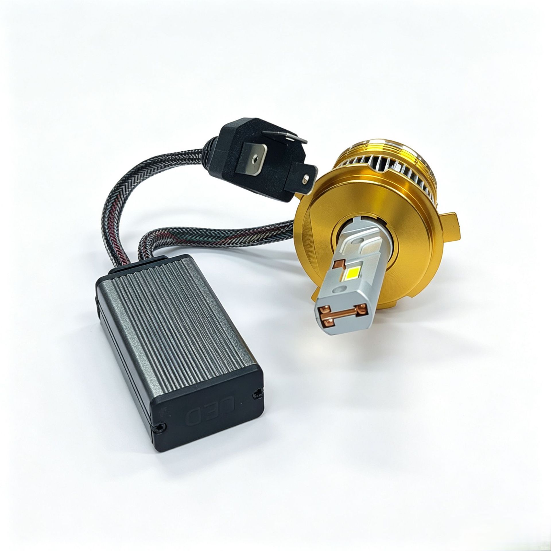 100W Three Copper Tube LED H13 9004 9007 H4 Bi-Beam LED Headlight Gold/Silver/Black/Blue Version