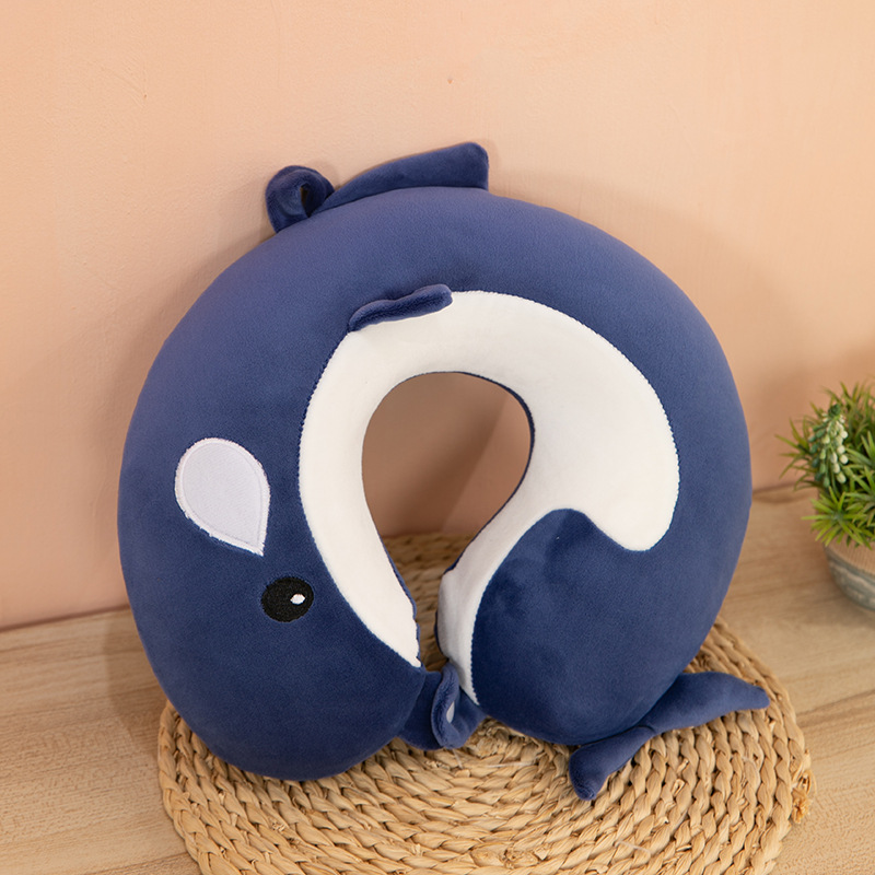 Almohada en forma de U de negocios, almohada para el almuerzo de oficina, viaje de negocios, almohada para el cuello de rebote lento, almohada en forma de U de espuma con memoria de joroba
