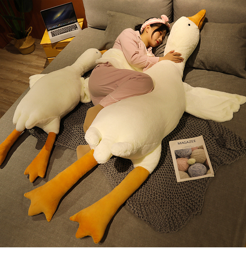 Cross-border simulation big white goose doll Big Goose plush toy children's comfort Big Goose Pillow animal doll wholesale