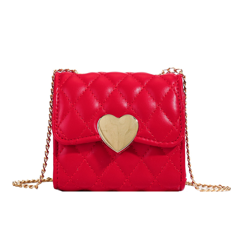 Versión coreana del bolso de hombro para niña con fragancia pequeña dulce amor estilo occidental Lingge baby bandolera nuevo bolso de cadena para niños