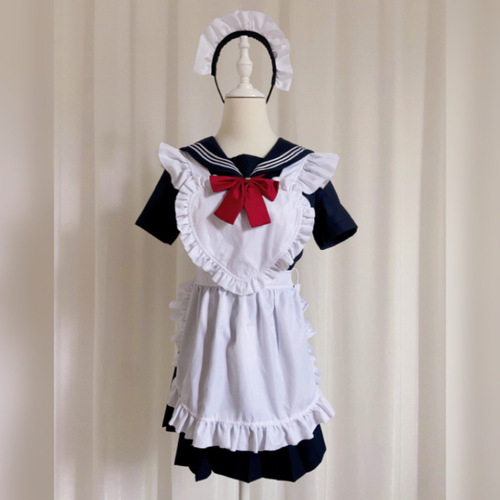 Japanese JK Internet celebrity anchor soft girl skirt classic black and white maid outfit cos Lolita princess big swing maid apron
