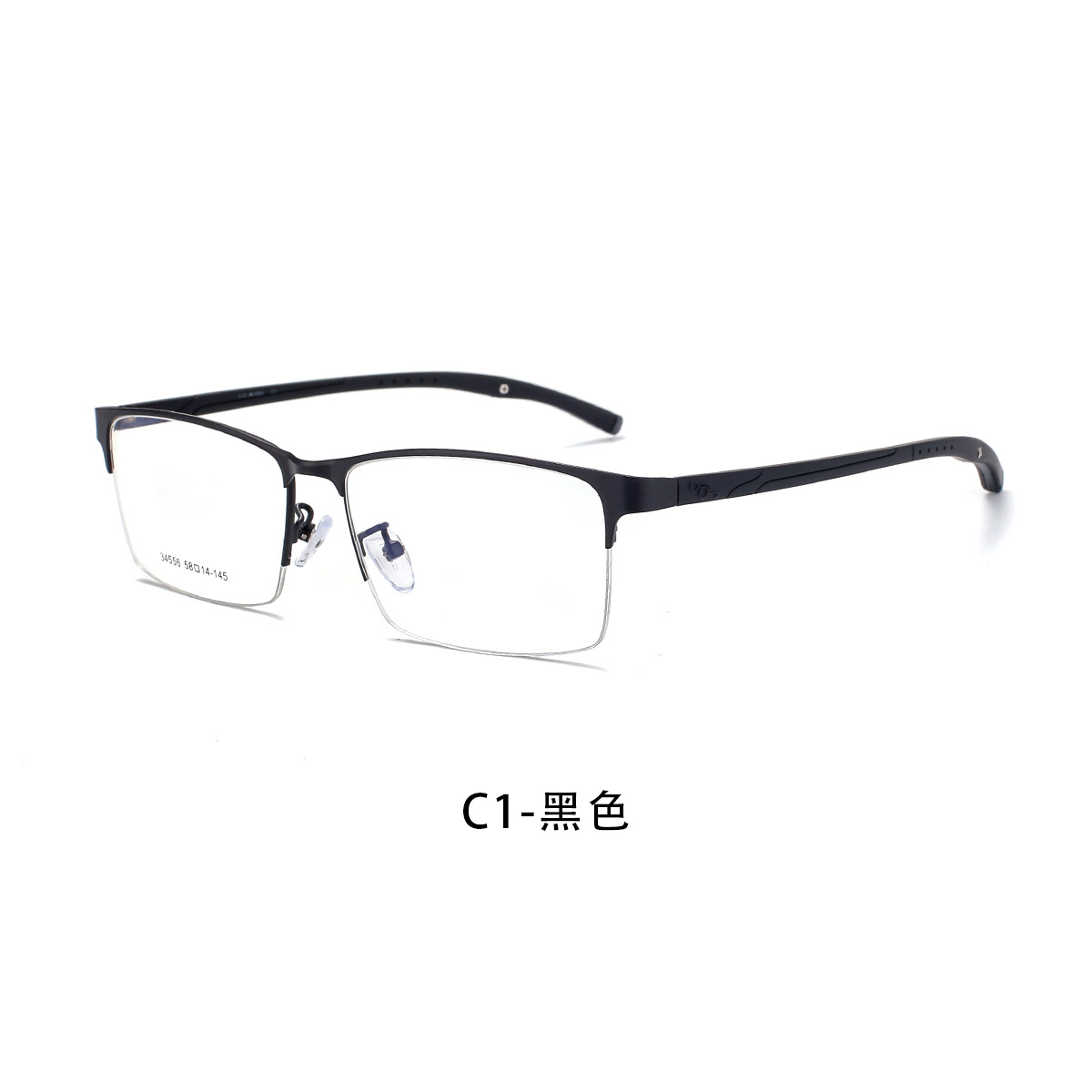 Negocio casual hombres deportes aleación ajustable gafas marco plástico acero Piernas Sin cara clip gafas Danyang venta al por mayor