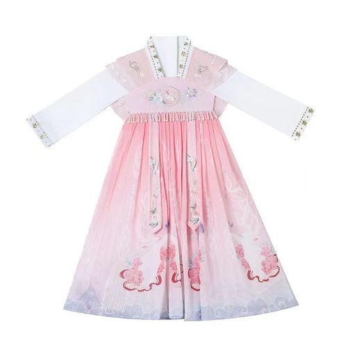 Girls hanfu pink fairy dresses birthday gift princess dress Chinese children outfit for kids Ru skirt chinese ancient folk costume 