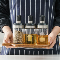 一件代發 勺蓋一體廚房調料罐作料調味料蜂蜜瓶 油刷瓶燒烤鹽套裝
